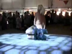 I was subjected to facesitting on stage by a shameless golden-haired stripper.